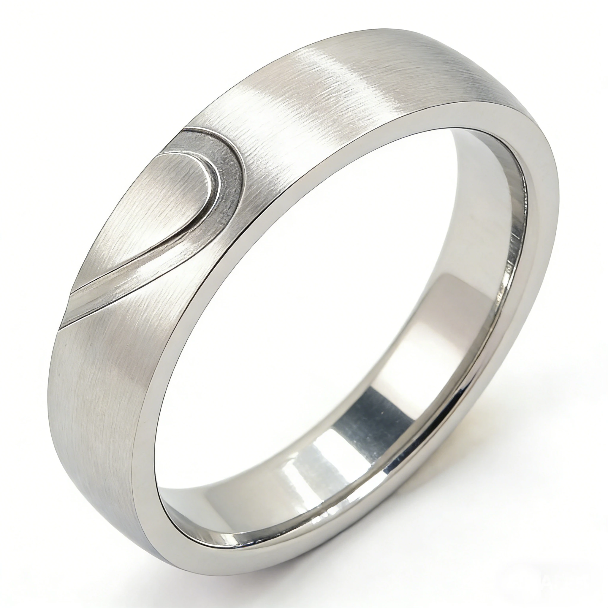 Anello di fidanzamento personalizzato in platino 950 Pt950 con cuore, fedi nuziali per coppia. 1