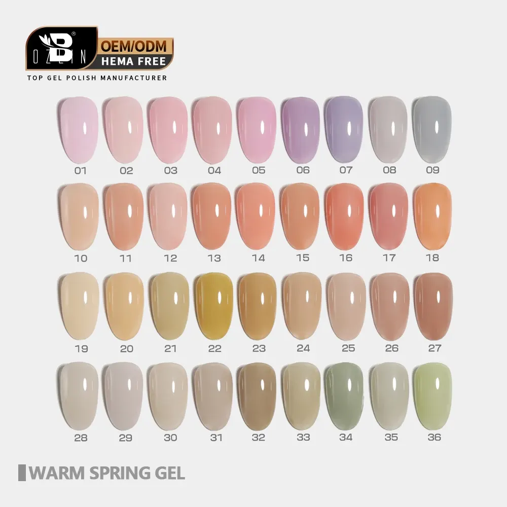 Bozlin 36 Colors Milky Sheer Gel Nail Polish Set Soak Off UV LED Semi Permanent 1