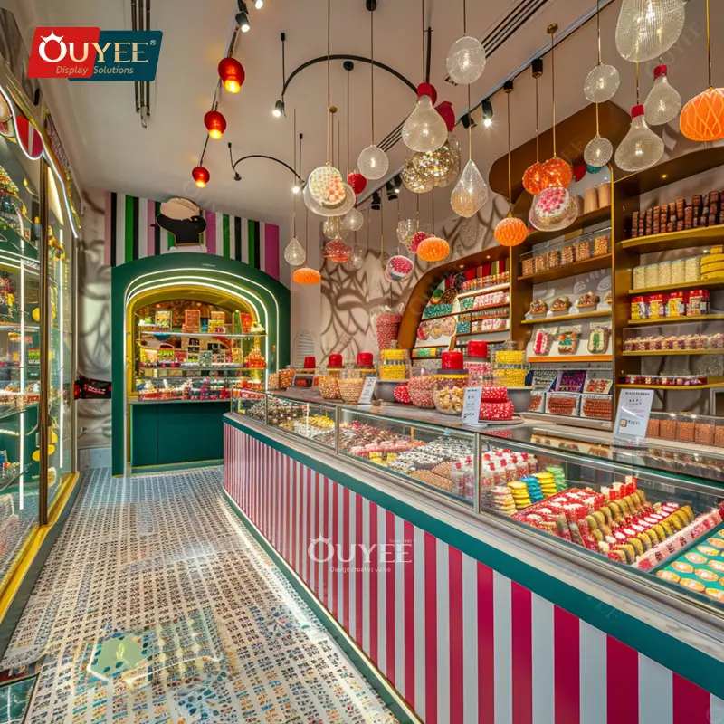 Nut Shop Holz- und Glas-Auslageregale für Kekse und Süßigkeiten 1