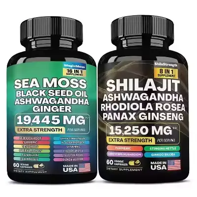 OEM/ODM SeaMoss+Shilajit Caps M/W EnergySup 1-2/d 24M MOQ500 1