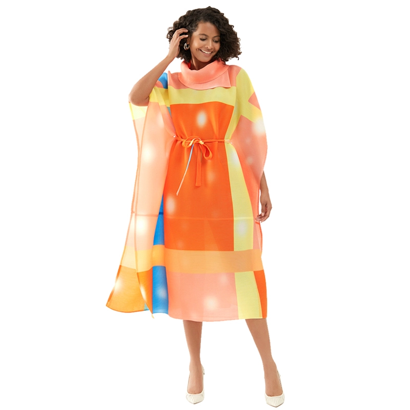 Ballkleid mit Faltenärmeln, Reversgürtel und lockerem Stehkragen 1