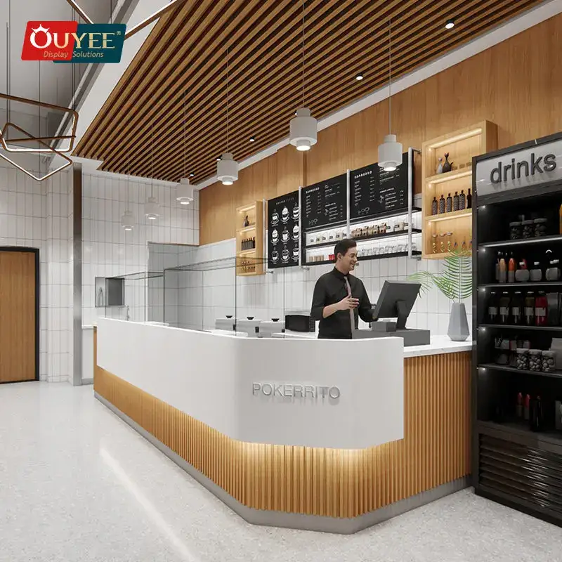 Theke aus Holz für Cafés, Bubble-Tea-Läden und Restaurants 1