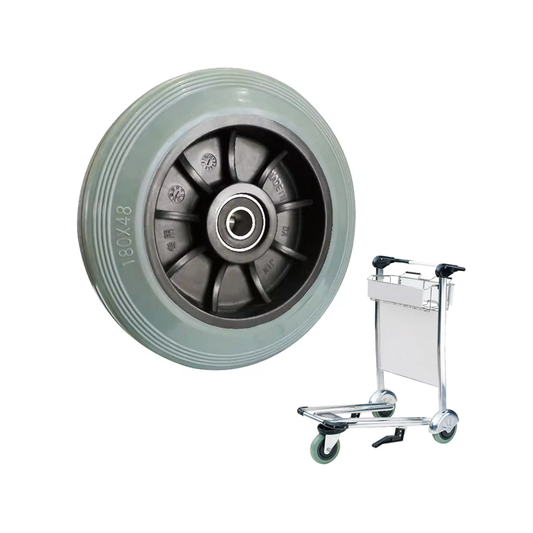 7 Inch Durable Heavy Duty Anti-static Tpr Wheel 180kg Airport Trolley Rolling Aircraft Luggage Cart Made Of Thermoplastic Rubber 1