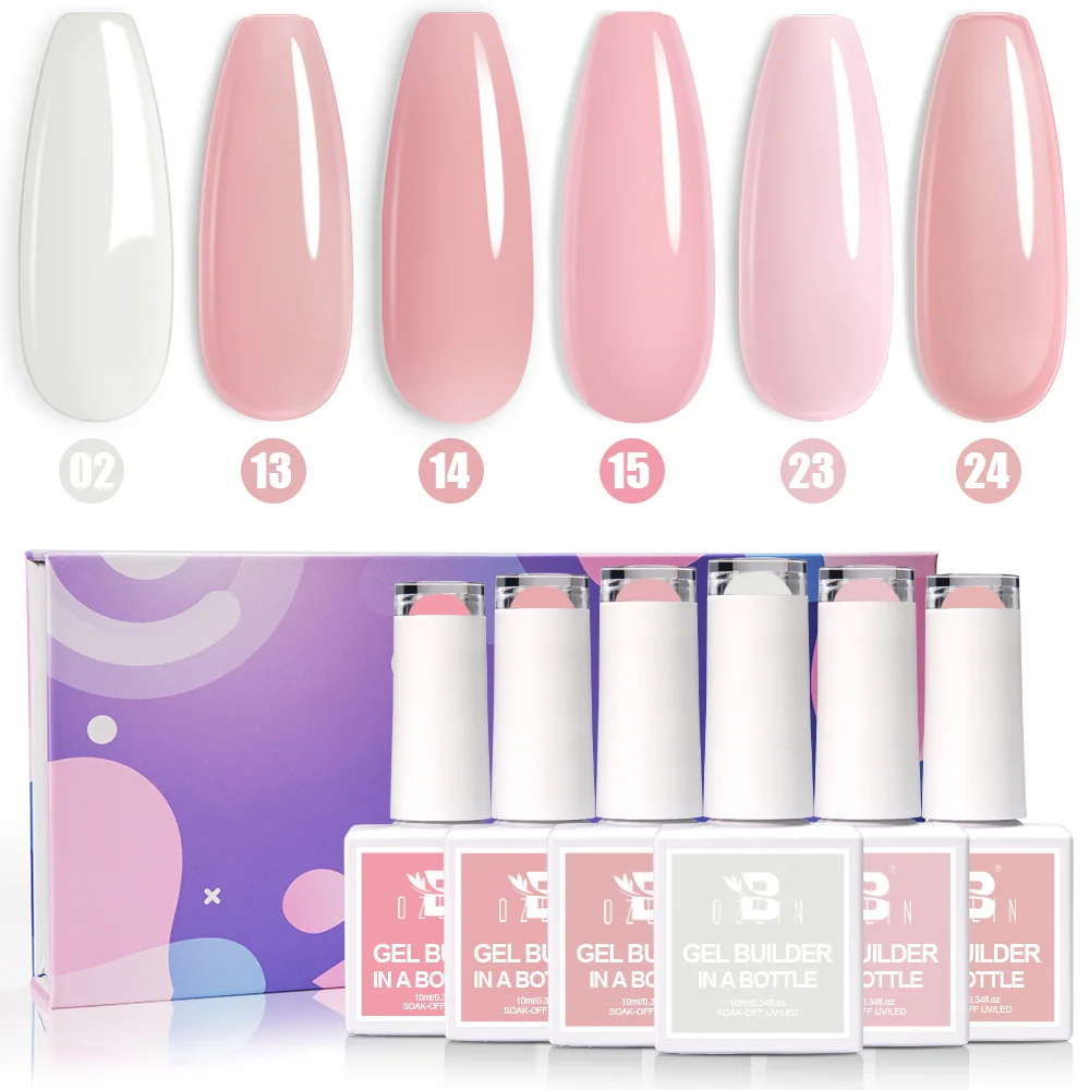 Bozlin 10ml Hard Gel Nail Builder UV Soak Off Nude Color Nail Extension Gel 1