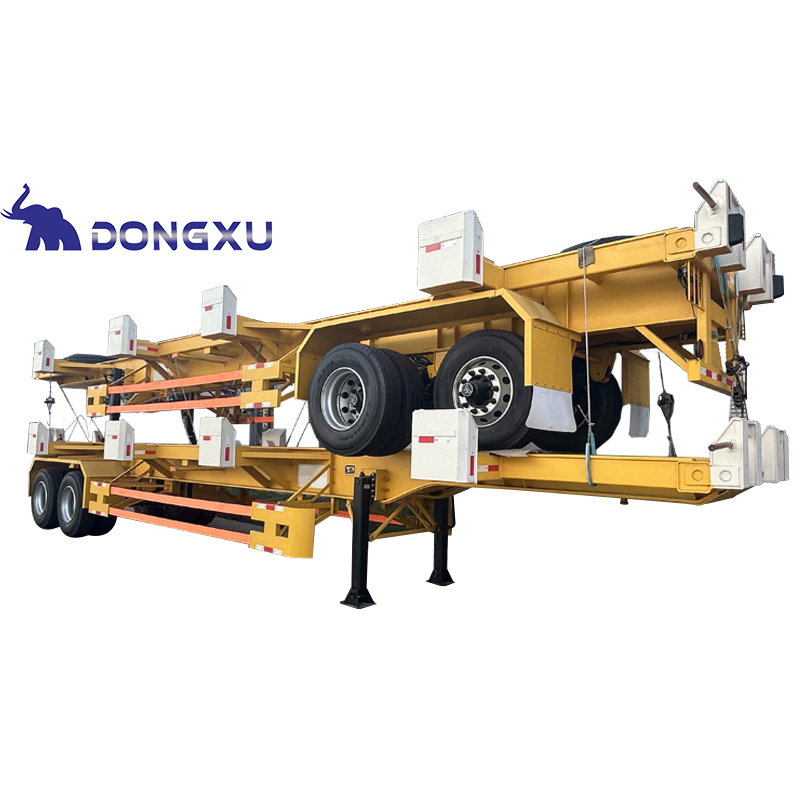 Wholesale Professional Suspension Dock Skeleton Tri-axle Semi-trailers Cheap Price Steel Material For Sale 1