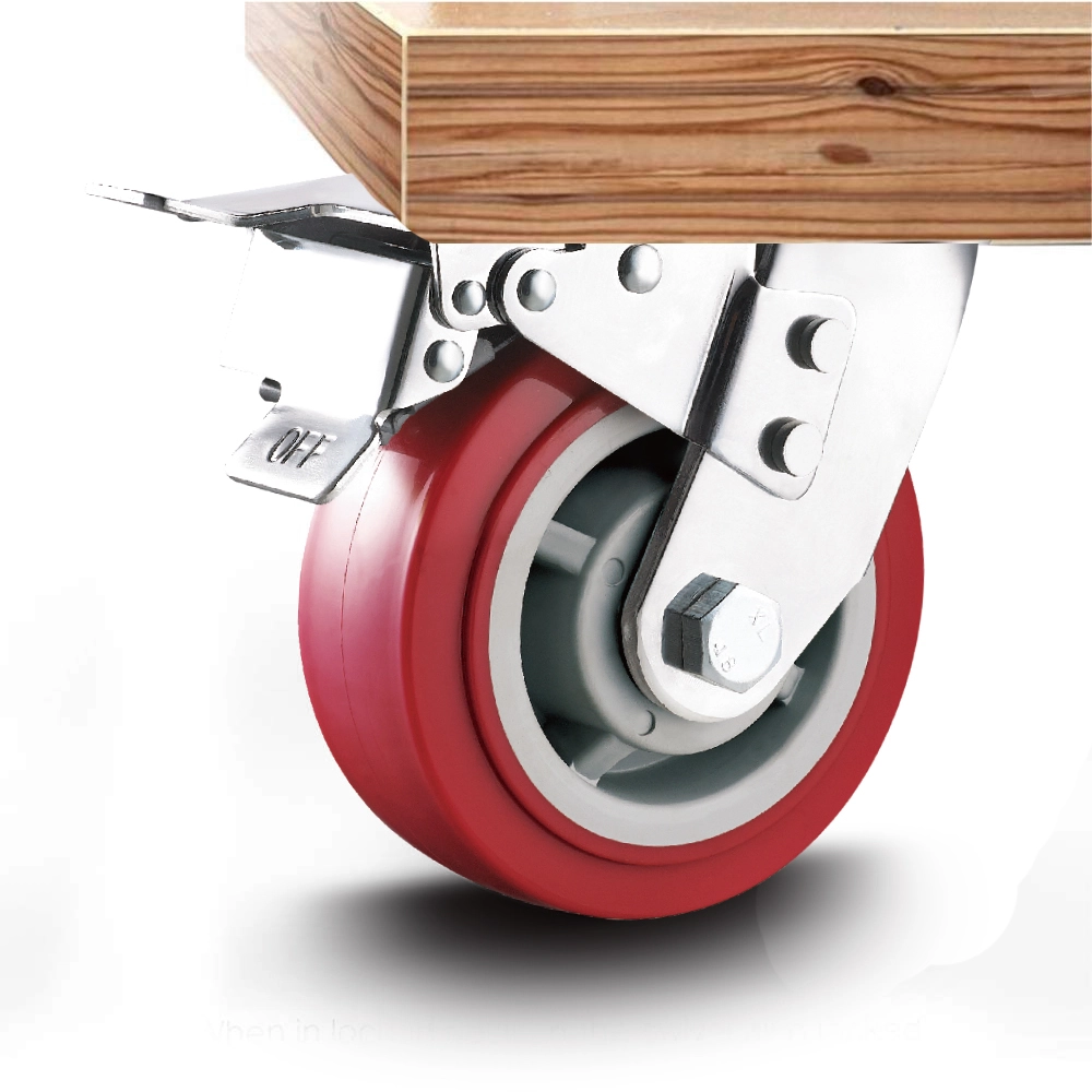 4 5 6 8 Trolley Caster Wheel Wear Resistant Polyurethane Industrial Casters Wheel Heavy Duty Casters 1