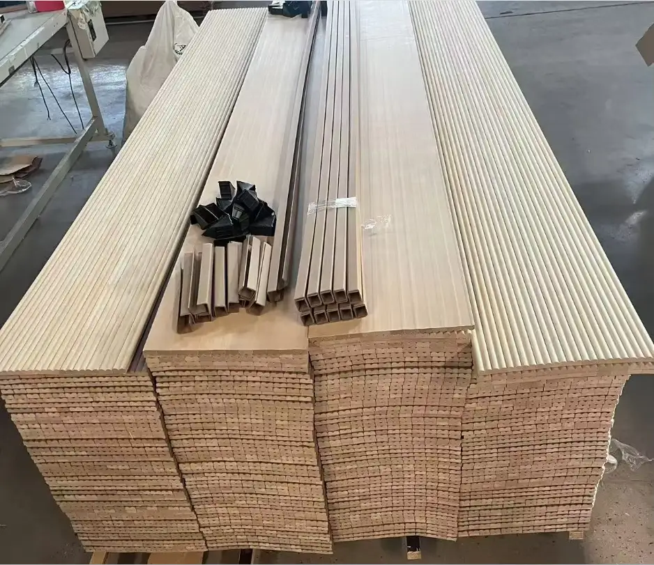 3D Wave Flexible MDF Wall Panel White Heat Insulation Veneer for Interiors 1