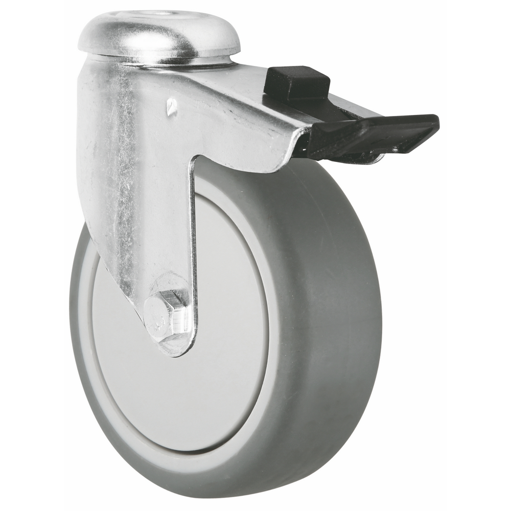 Good Quality Single Ball Bearing 2 3 Inch Medium Duty Flexible Rotation And Full Braking Supermarket Trolley Caster 1