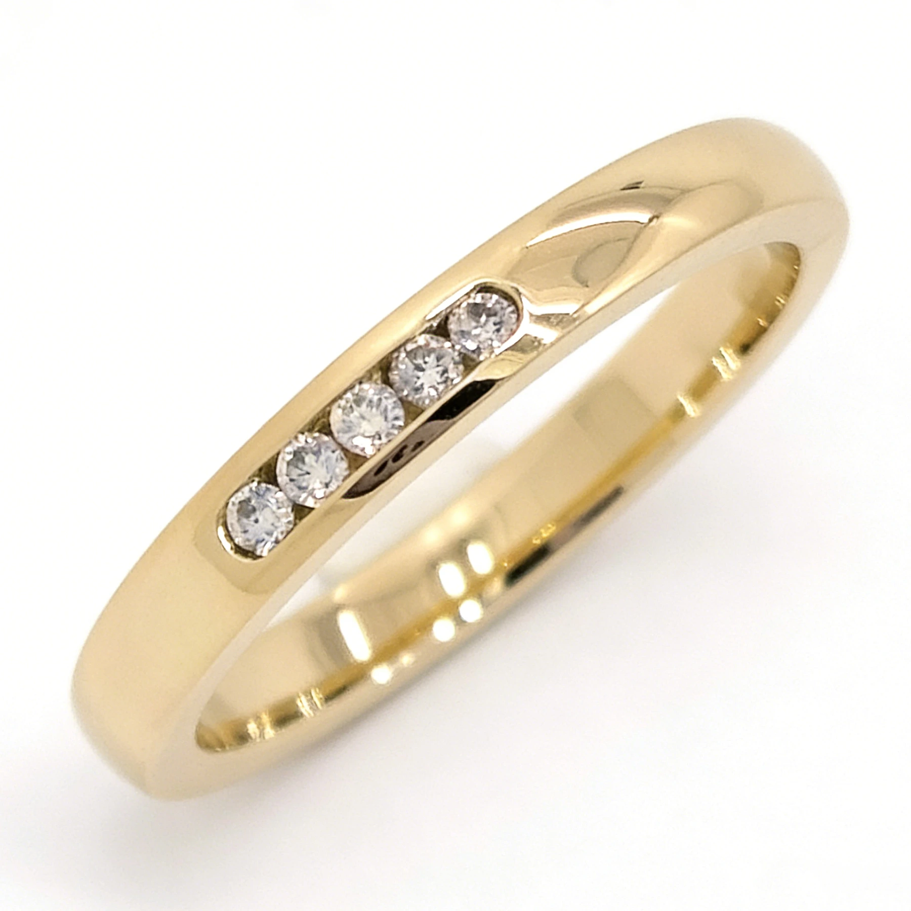 Gioielli a fascia, vendita calda, moda, oro, anelli di fidanzamento in oro giallo 14k, anello di lusso con diamanti trasparenti 1