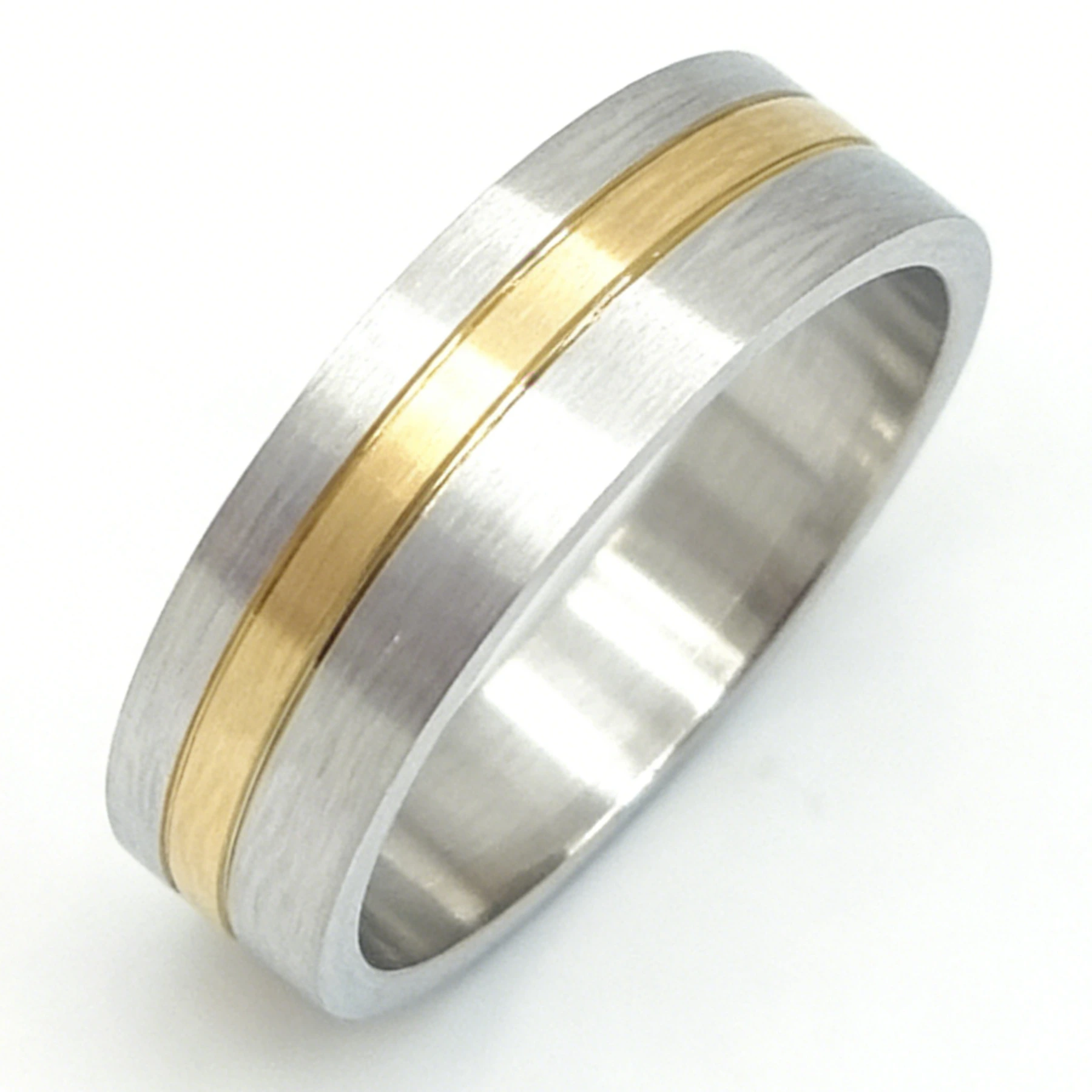 Gioielli in oro 14k Anelli di coppia in oro giallo e bianco massiccio Anelli di fidanzamento in oro semplice Gioielli raffinati 1