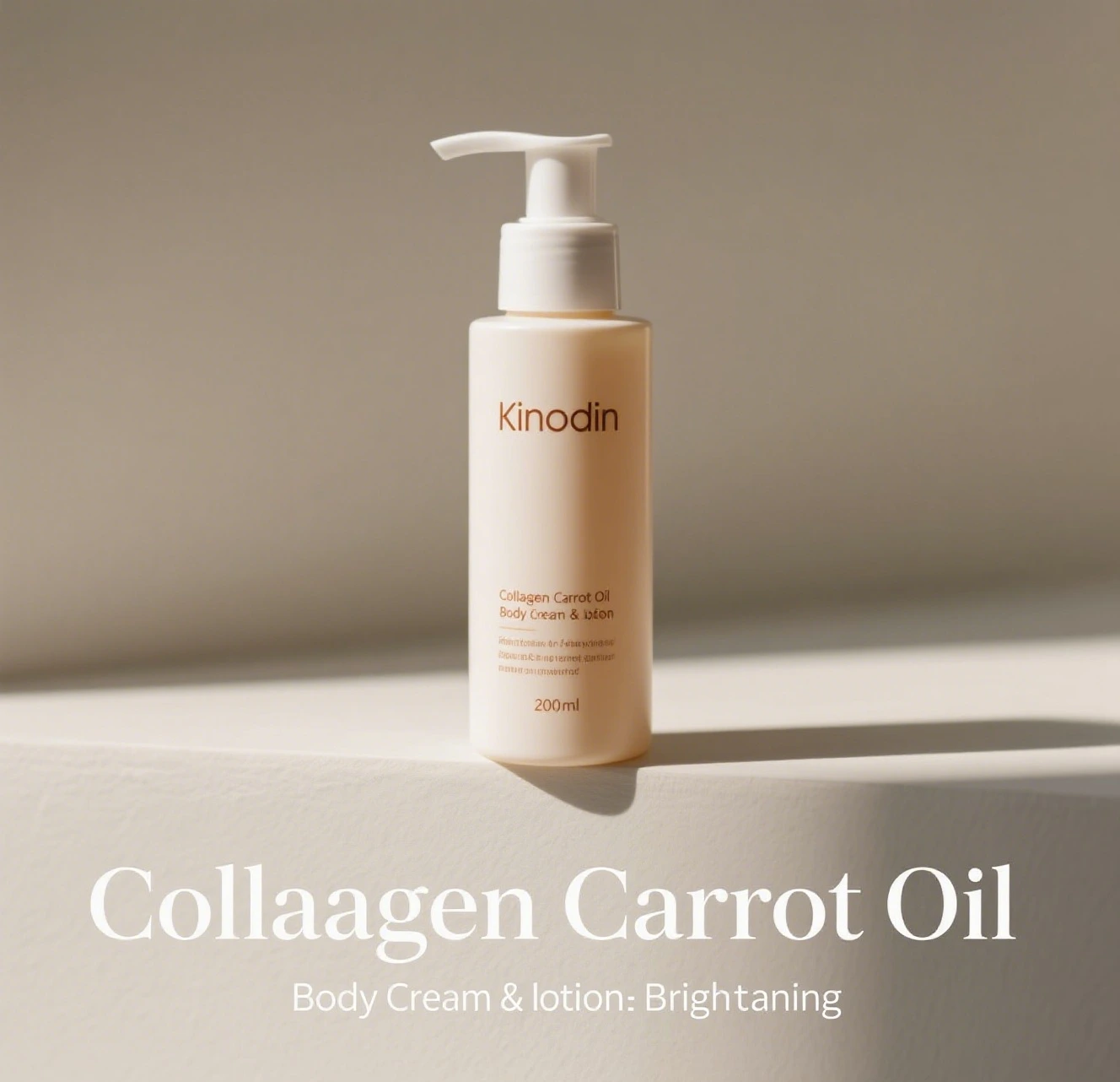 Loção hidratante para rosto e corpo com óleo de cenoura de marca própria, creme hidratante com vitamina, tonificação e pele radiante, reduz manchas pretas 1