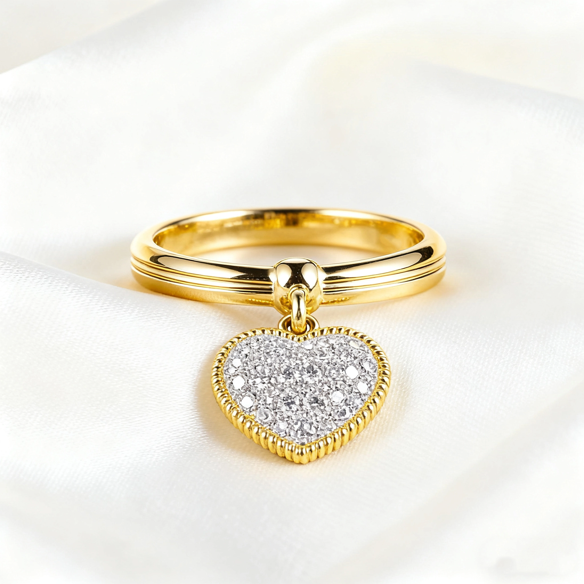 Elegant Heart-inspired Love Motif Lab Diamond Ring: 18k Solid Gold,Luxury,Ideal For Bridal Celebrations,Anniversaries 1