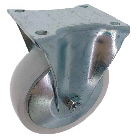 180kgs 5 Inch 125mm Industrial White Pp Polypropylene 4mm Thickness Rigid Caster Wheel With Steel Cover 1