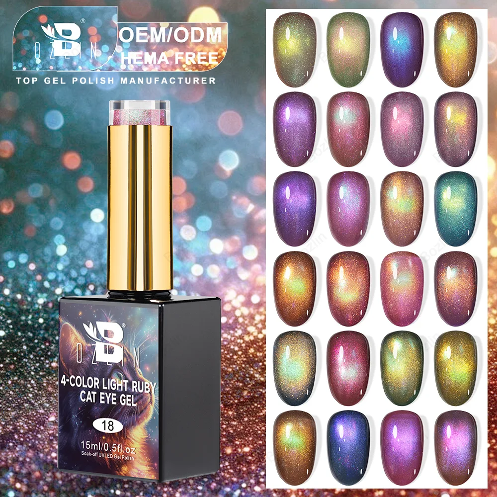 Bozlin 24 Colors Magnetic Cat Eye Gel Nail Polish HEMA & TPO Free 15ml 1