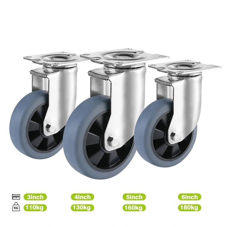 Factory Direct Industrial Universal Mobile Swivel Casters 6 150mm Equipment Cart Tpr Wheels 1