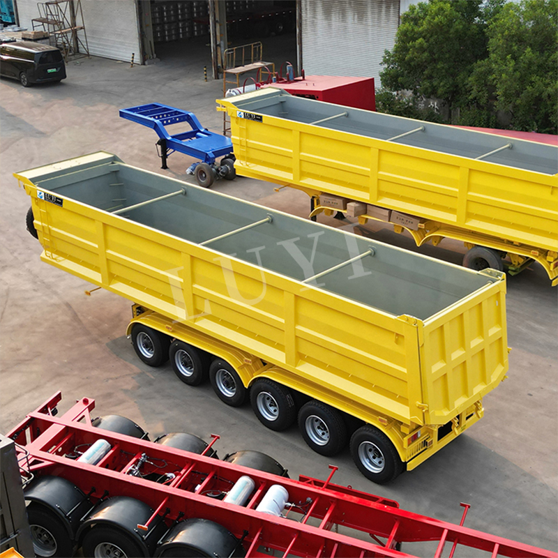 6 Axes Heavy Duty U-shaped Rear Tipper Dump Semi Trailer 4