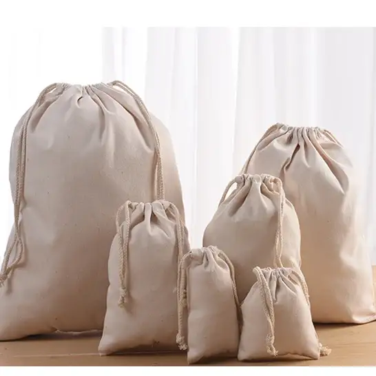 Wholesale Custom Eco-Friendly Drawstring Bags Cosmetics Shopping, Supermarket Procurement Travel Tote Bags 1