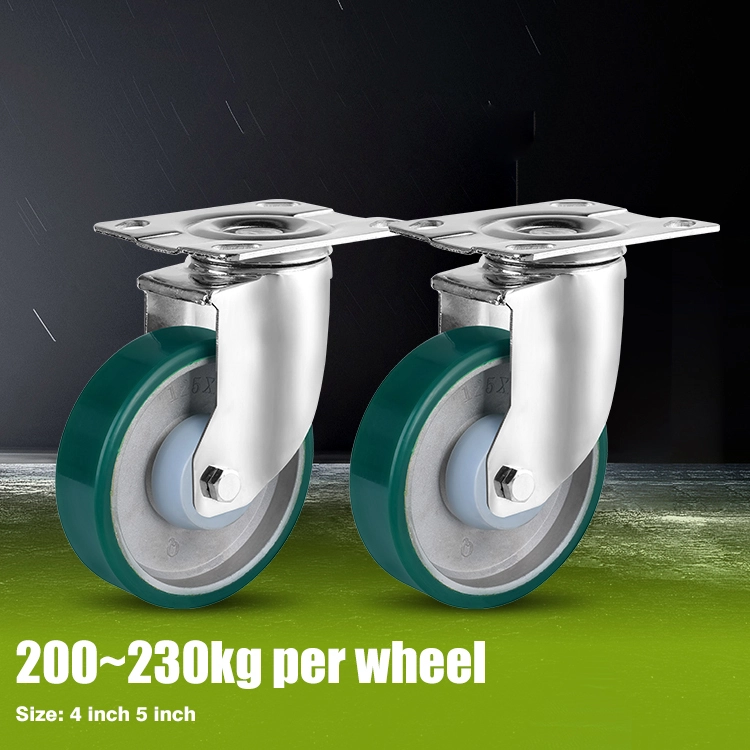 5 Inch 125mm 360 Rotating Cardan Wheel 200-230 Kgs Load-bearing Pu Medium Duty Wheels Casters 1