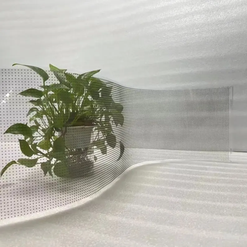 Pantalla LED de película flexible de alta transmitancia P6.5, ultrafina, para interiores 1