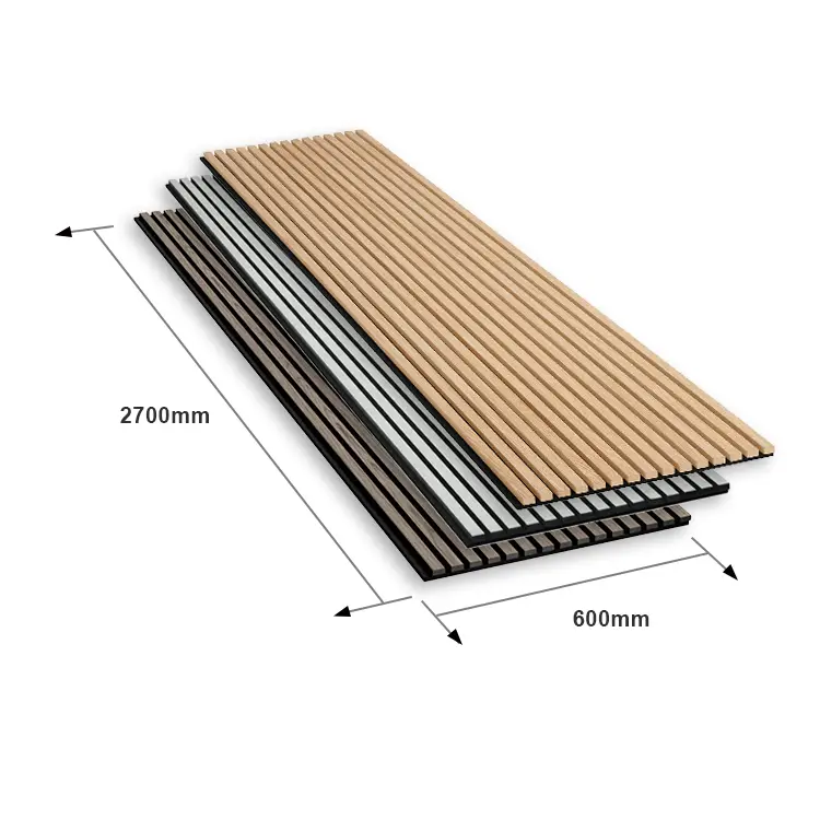 Acoustic Melamine Wood Slat Panels Soundproof Wall Panels for Improved Acoustics 1