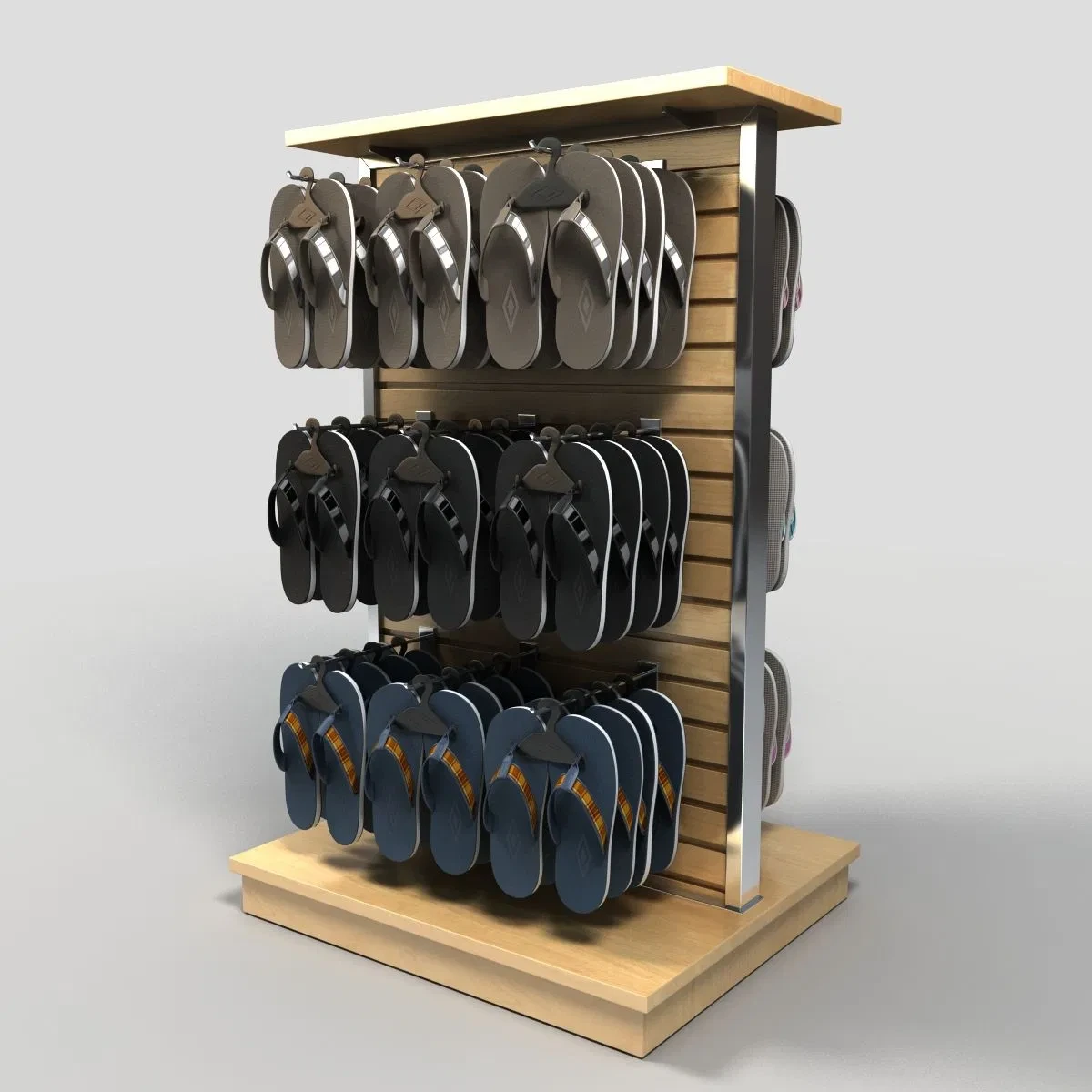 Wooden Flip - Flop Display Rack for Retail Stores 1