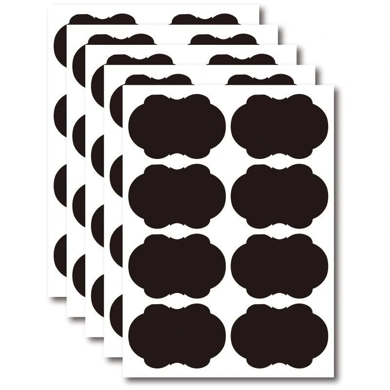 Custom Size and Shape Stock Erasable PVC Black Self-Adhesive Sticker Label 1