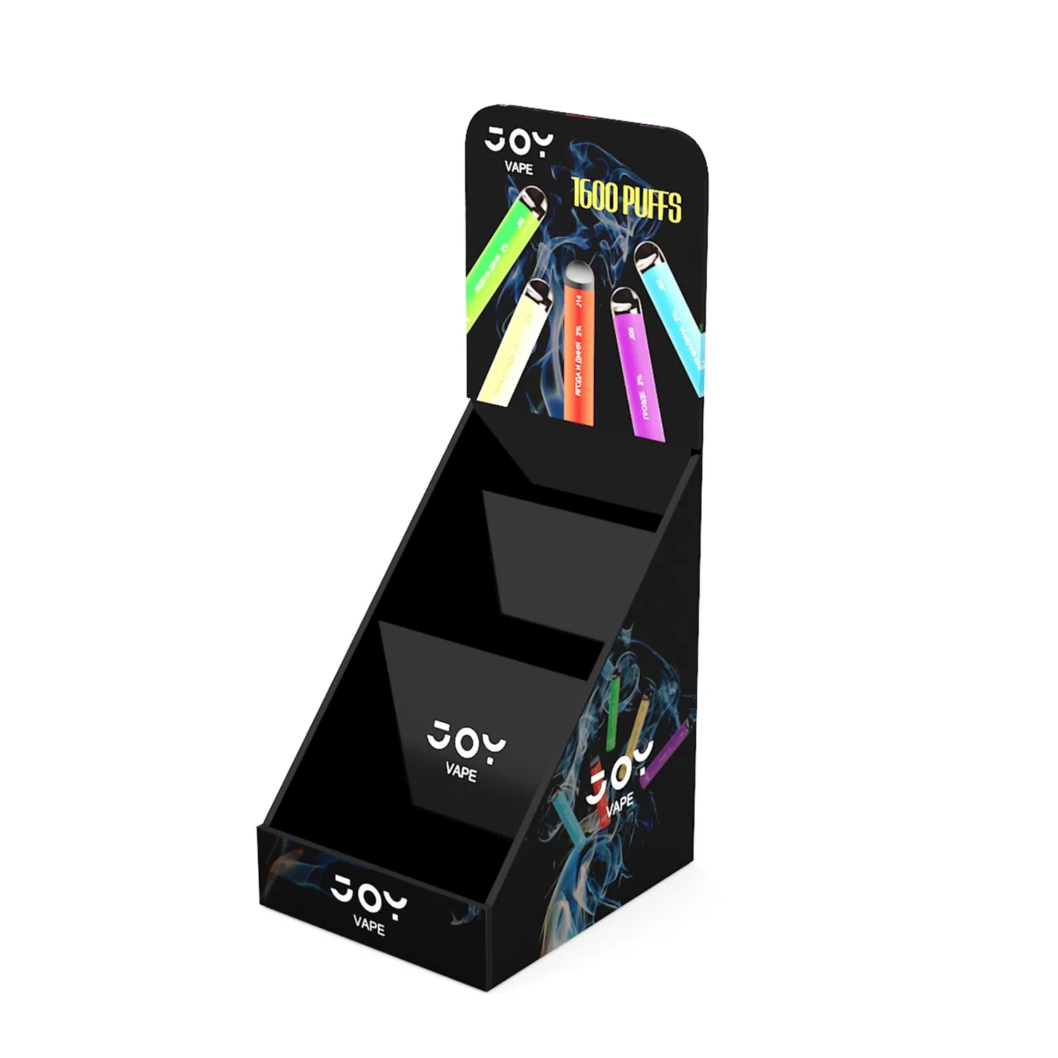 小売用2段広告用段ボール製黒色ディスプレイボックス 1