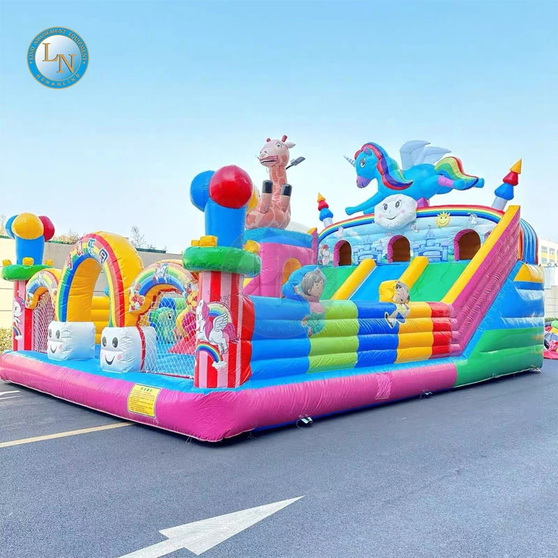 High Quality Inflatable Slides Commercial Inflatable Bouncy Castle With Slide Super Mario Bounce House Playground For Kids 1