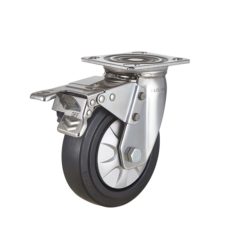 4568 Inch Heavy Duty Swivel Industrial Thermoplastic Rubber Caster Trolley Cart Wheels 1