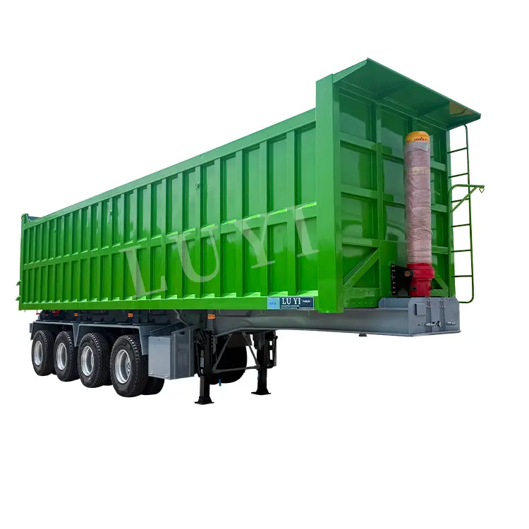 4 Axes 60 Ton Transport Crushed Stones Tipping Rear Dump 1