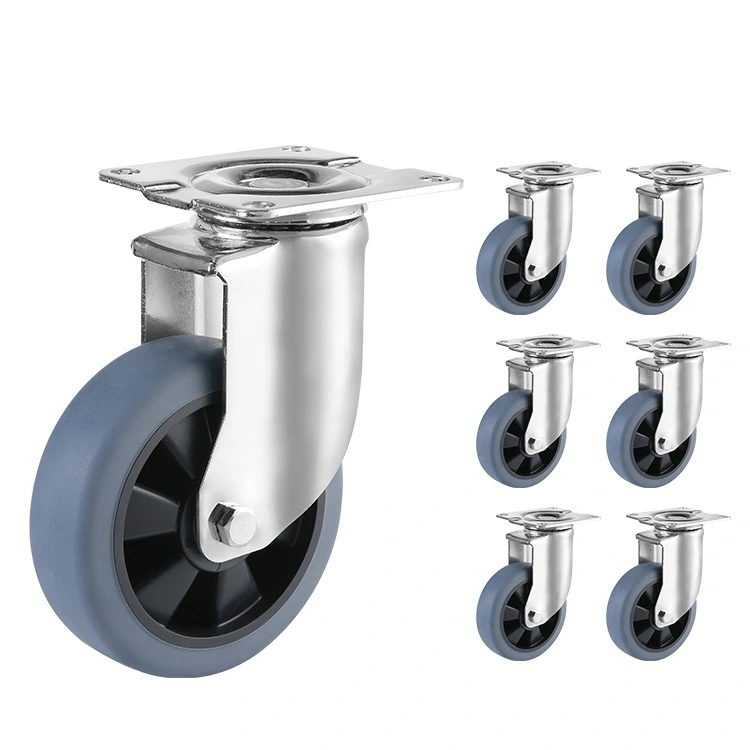 Good Quality Mid-heavy Duty Tpr Casters 75mm 100mm 125mm 150mm Industrial Universal Wheels 1