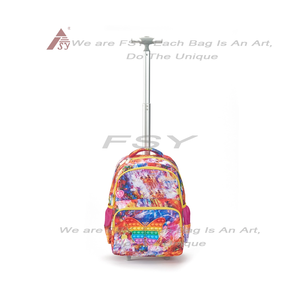 2023 New Cute Trolley School Backpack Student Bags For Kids Rolling School Bag Bookbag For Girls 1