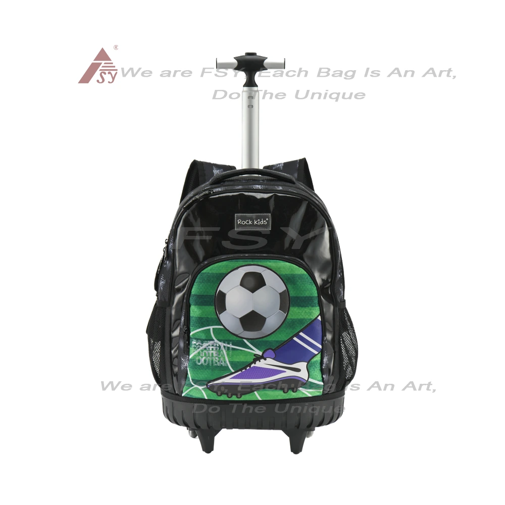 New Kids Trolley School Bag New Supplier Good Quality Bookbag With Wheels Children Pull Rolling Backpack Student Travel Bags 1