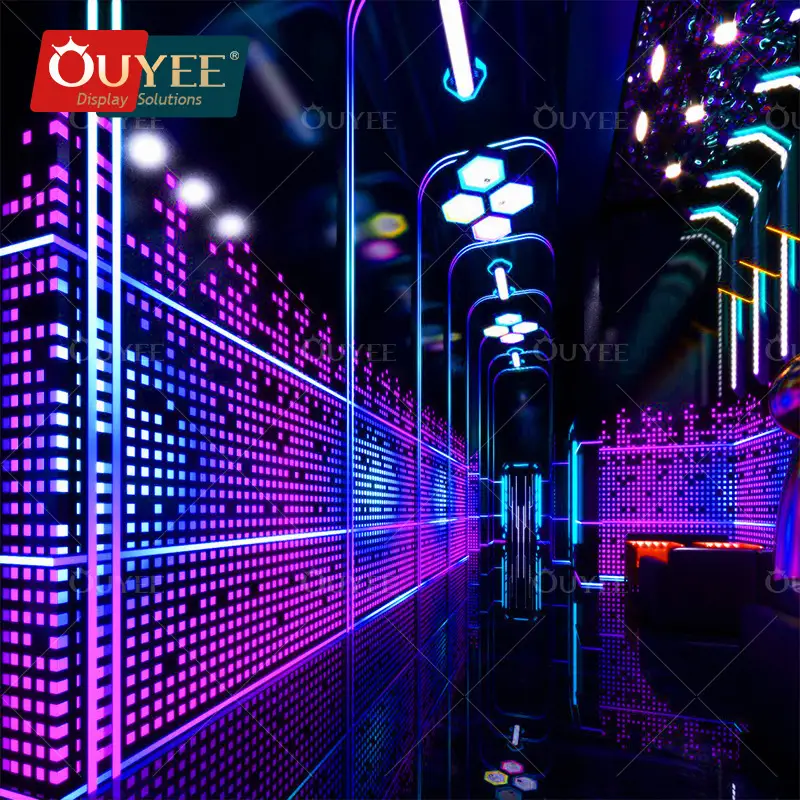 صالة ونادي ليلي بتصميم داخلي مع إضاءة LED وأثاث بار 1