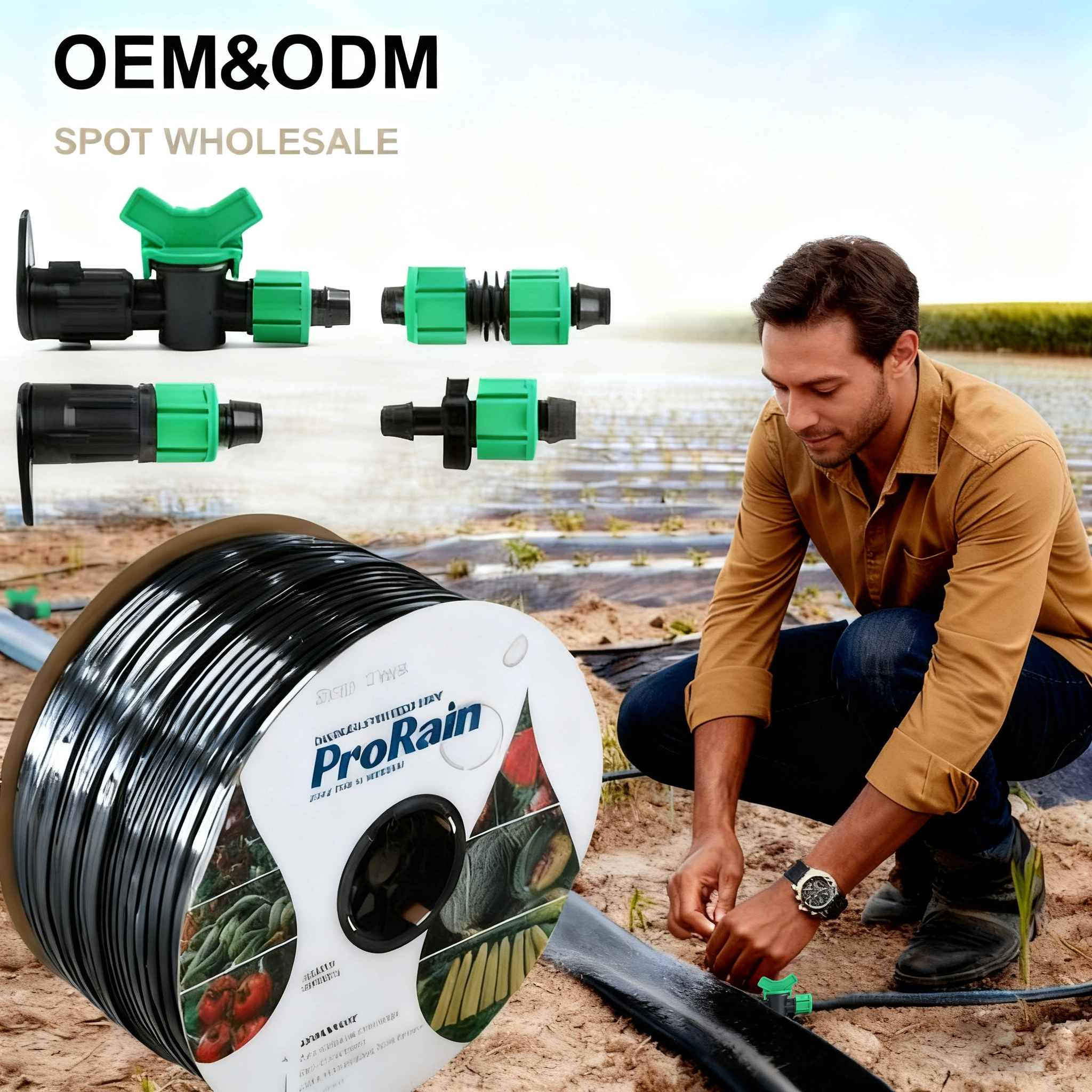 Wholesale 16mm Flat Emitter Drip Tape HDPE 1000-2000m Roll 1