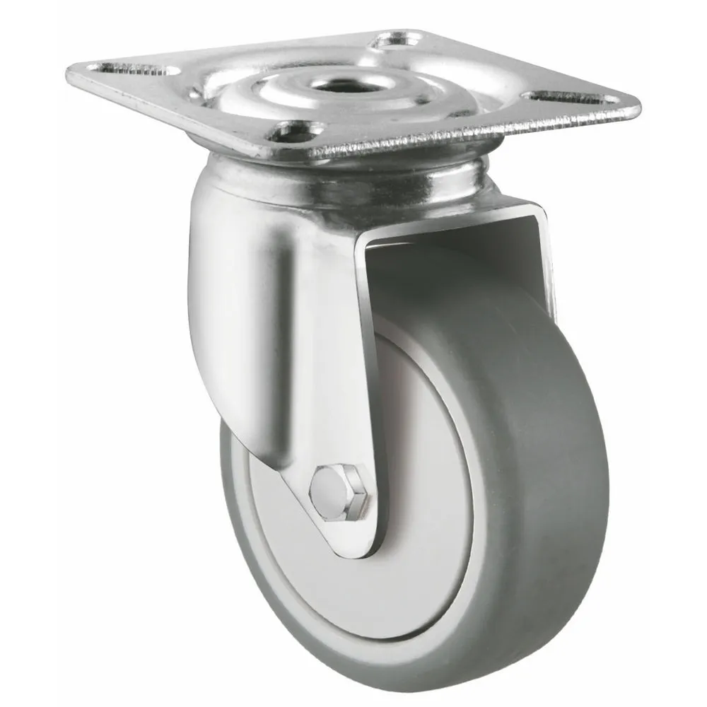 304 Stainless Steel 2 Inch Casters Silent Hand Carts Universal Tpr Wheel Caster 1