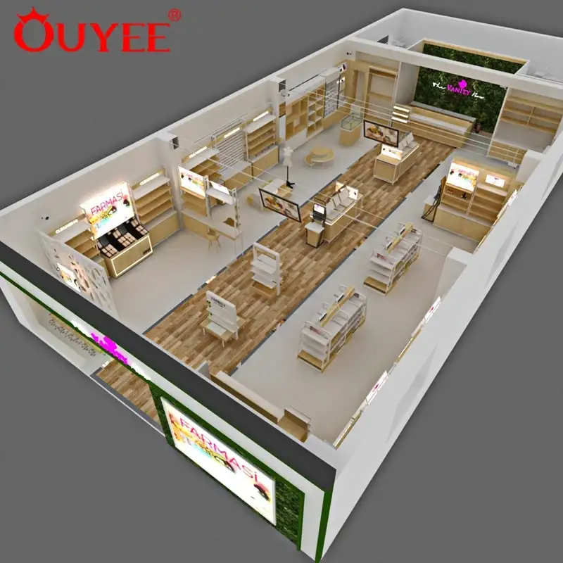 Gondelregal-Display für Make-up-Studio- und Kosmetikgeschäft-Möbel 1