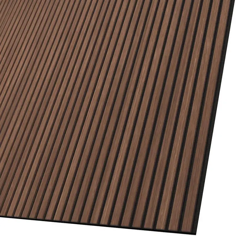 2ft x 2ft Natural Oak Acoustic Wood Slat Wall Panel with PET Baseboard 1