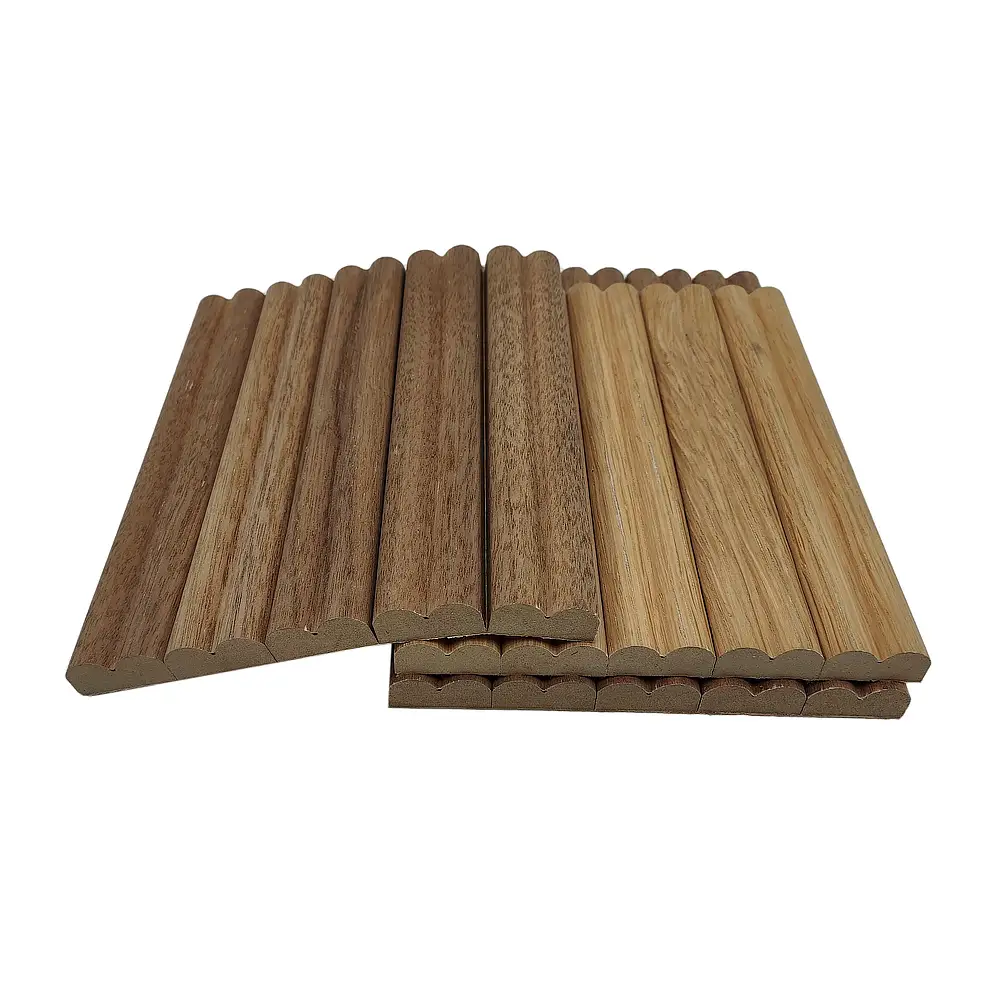 Panneaux muraux acoustiques flexibles en MDF cannelé 3D à lattes de bois pour l'intérieur 1