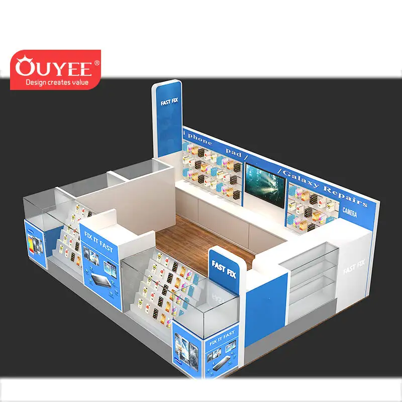 كشك بيع بالتجزئة لملحقات وإصلاح الهواتف المحمولة في مركز تجاري 1