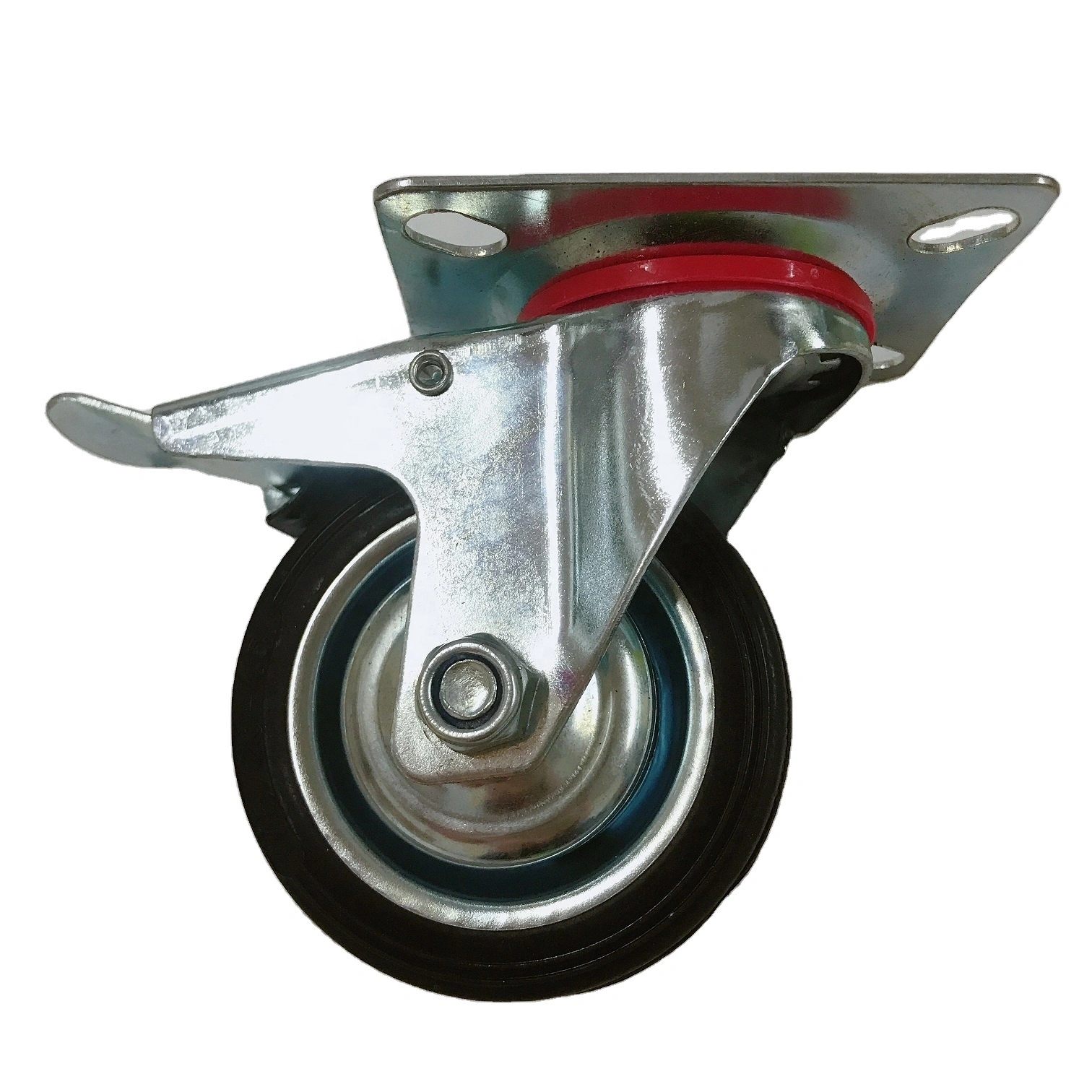 5 inch Industrial Cast Iron Swivel Rubber Caster Wheel1 1