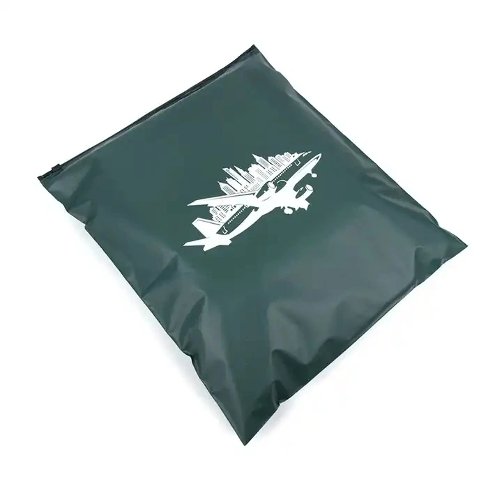 Sacculus parvus CPE cum clausura zippi, ornamentis modae et logo consueto, sacculus plasticus involucri 1