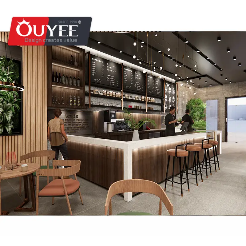 Individuell gestalteter Holz-Café-Laden, Bubble-Tea-Theke und Saftbar-Kiosk 1