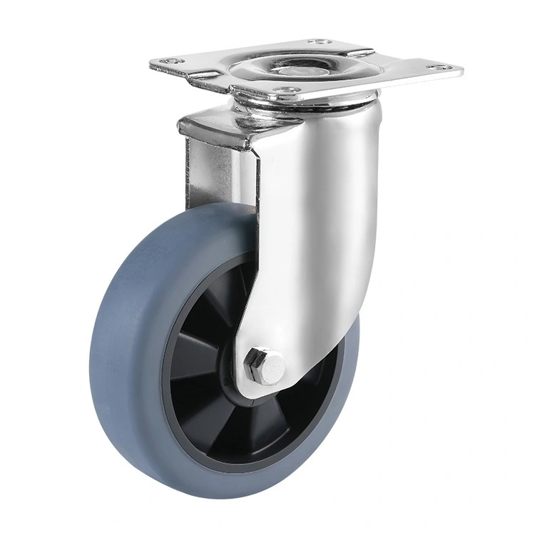 Wholesale 150mm 6 Inch Medium Heavy Duty Revolving Swivel Caster Wheels Workshop Hand Cart Thermoplastic Rubber Tpr Plastic 1