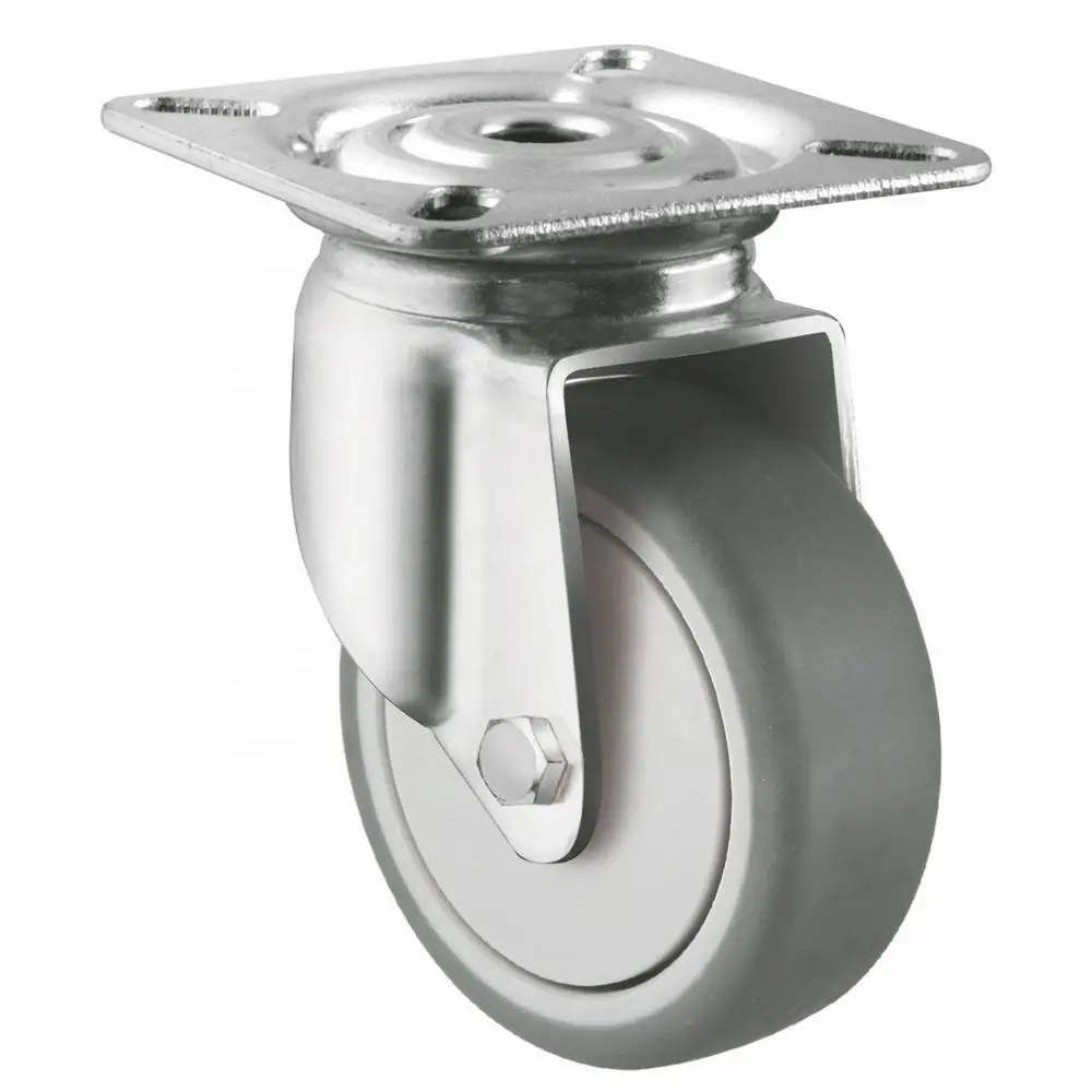 Stainless Steel Sus304 Institutional 50mm Ball Bearing Castor Thermoplastic Rubber Anti-rusting Caster Wheel 1