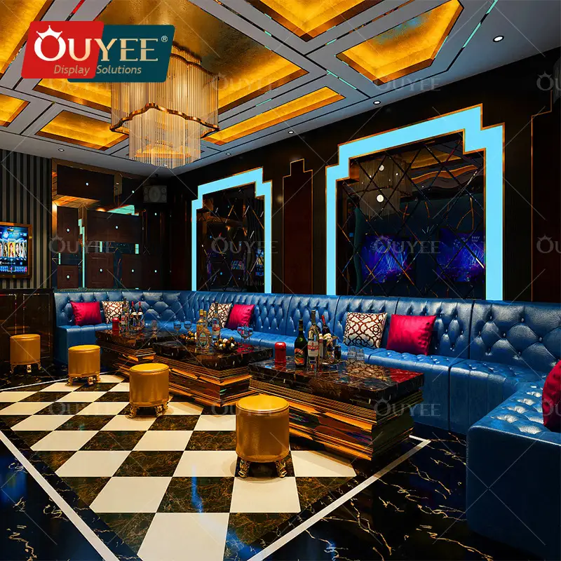 Luminárias de teto 3D e papel de parede personalizados para interiores de boates. 1