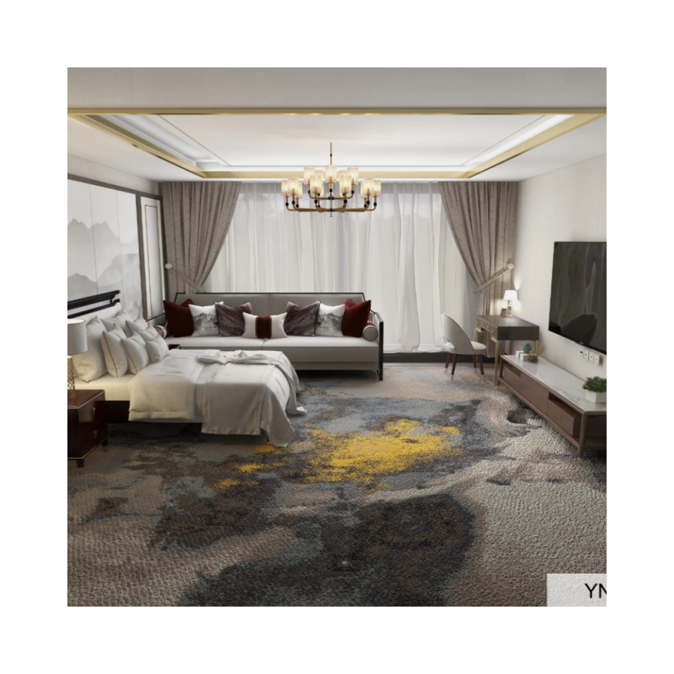 Tappeto Axminster personalizzato con stampa, in nylon ignifugo, per hotel. 1