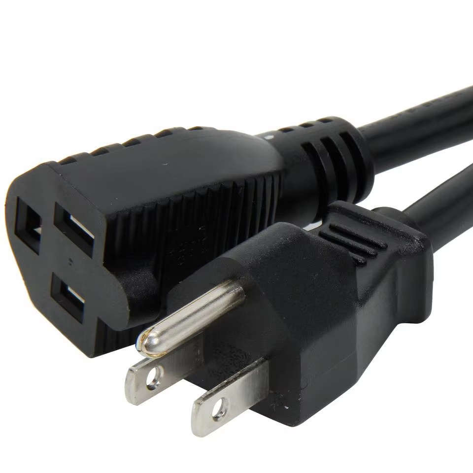 American Nema 5-15p to 5-15r Male to Female Power Extension Cord 1