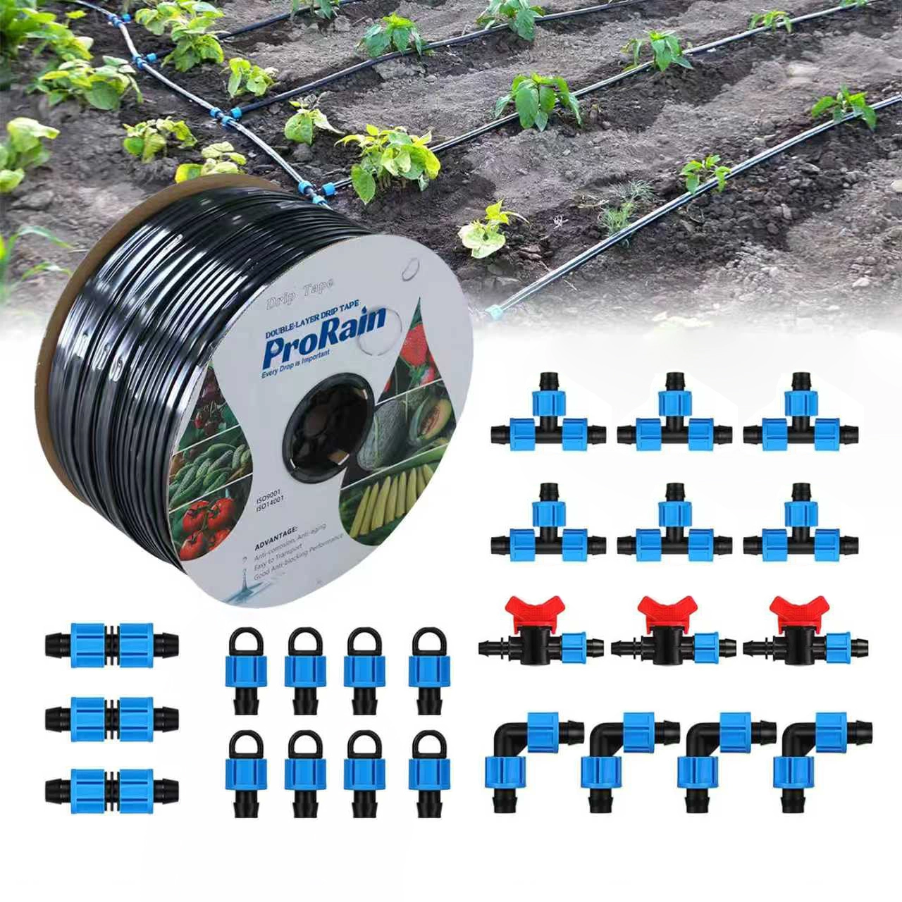 16mm Double-Hole Drip Line Tape/Hose - Greenhouse Veg Fruit 1