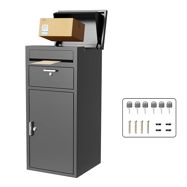 Galvanized Steel Outdoor Metal Parcel Drop Box With Lock - Customizable Delivery Box 1